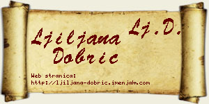 Ljiljana Dobrić vizit kartica